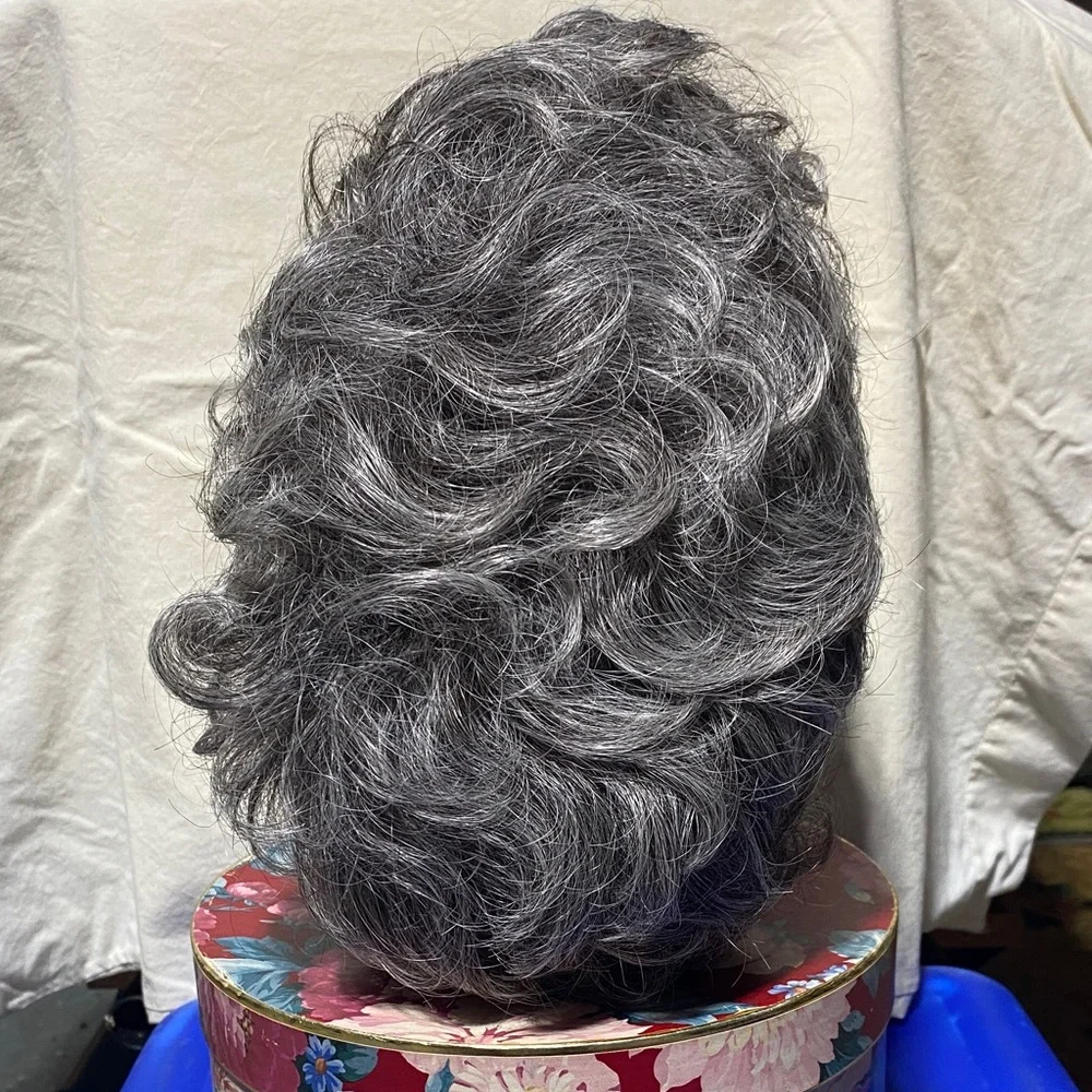 Lux Short Curly Silver Gray Women's Wig